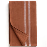 Organic Block Rib Bath Towel - Russet
