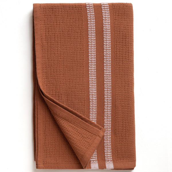 Organic Block Rib Bath Towel - Russet