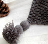 Nordic Wool Blend Knit Throw – Fringed Blanket for Sofa & Office