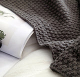 Nordic Wool Blend Knit Throw – Fringed Blanket for Sofa & Office
