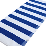 Luxury Blue & White Striped Cotton Beach Towel