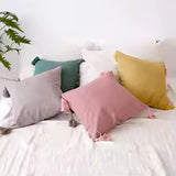 Linen Tassel Throw Pillow