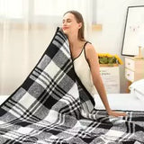 Cozy Geometric Knitted Throw Blanket
