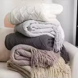 Nordic Knitted Tassel Throw Blanket