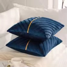 Velvet Gold Glittered Stripe Cushion Covers