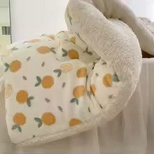 Thick Warm Coral Fleece Cotton Quilt