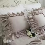 Khaki Ruffle Lace Pillowcas