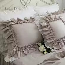 Khaki Ruffle Lace Pillowcas