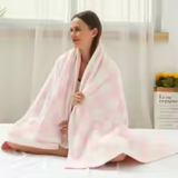 Cozy Geometric Knitted Throw Blanket