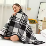 Cozy Geometric Knitted Throw Blanket