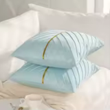 Velvet Gold Glittered Stripe Cushion Covers