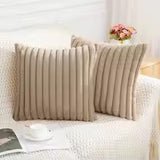Olanly Nordic Faux Fur Pillow Cover