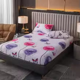 3-Piece Printed Polyester Fitted Sheet & Pillowcase Set