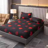 3-Piece Printed Polyester Fitted Sheet & Pillowcase Set
