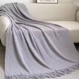 Nordic Knitted Tassel Throw Blanket
