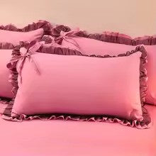 Lace Bow Ruffle Pillowcases
