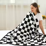 Cozy Geometric Knitted Throw Blanket