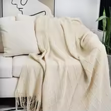 Nordic Knitted Tassel Throw Blanket