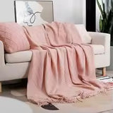 Nordic Knitted Tassel Throw Blanket