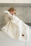Ultra-Soft Solid Ivory Fur Blanket